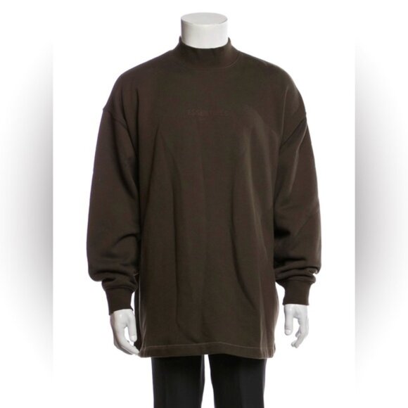 Fear of God Other - NWT Fear of God Essentials Relaxed Mock Neck Sweatshirt in “Wood”